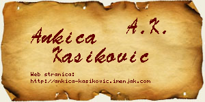 Ankica Kašiković vizit kartica
